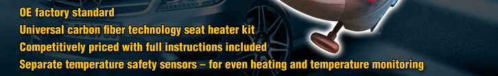 Universal carbon fibre technology seat heater kits for Mercedes vehicles